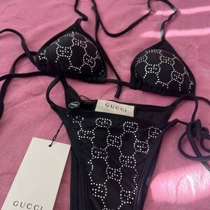 Gucci Black Bikini with Sparkling Accents